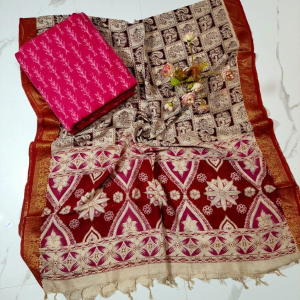 Kalamkari Silk Dupatta Set