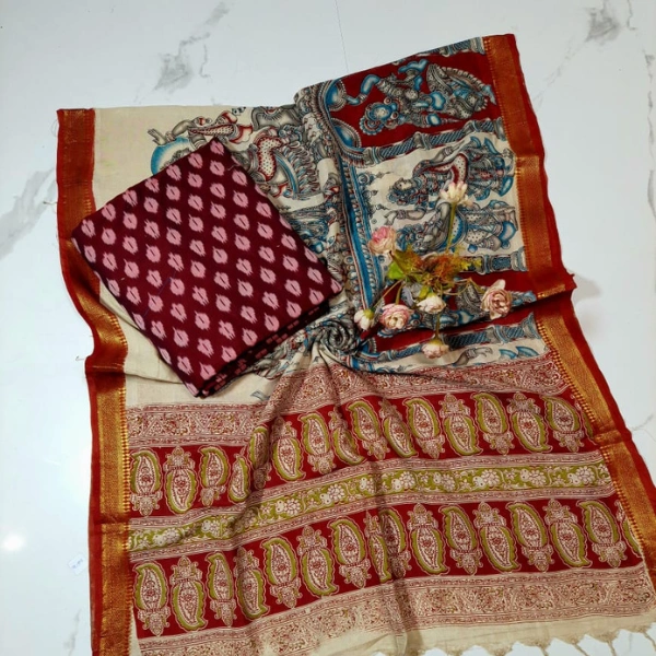 Kalamkari Silk Dupatta Set