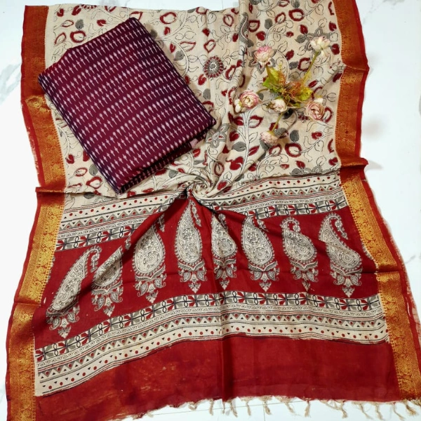 Kalamkari Silk Dupatta Set