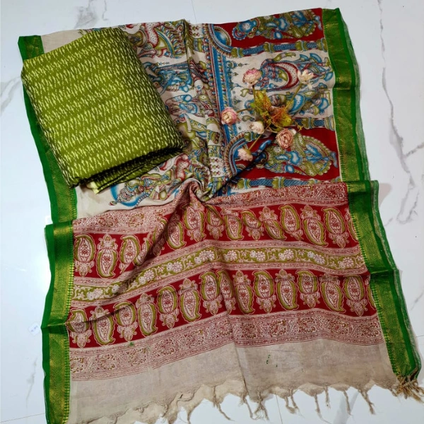 Kalamkari Silk Dupatta Set