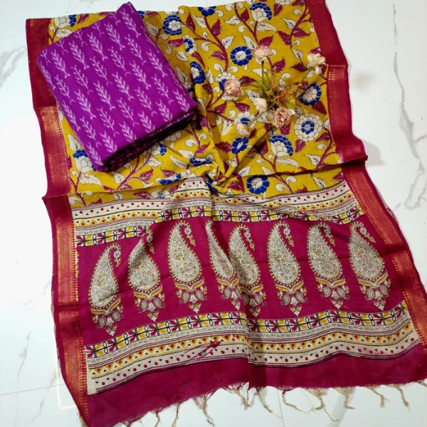 Kalamkari Silk Dupatta Set
