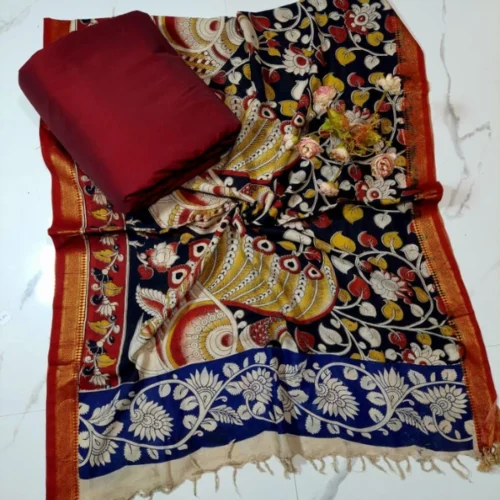 Kalamkari Silk Dupatta Set