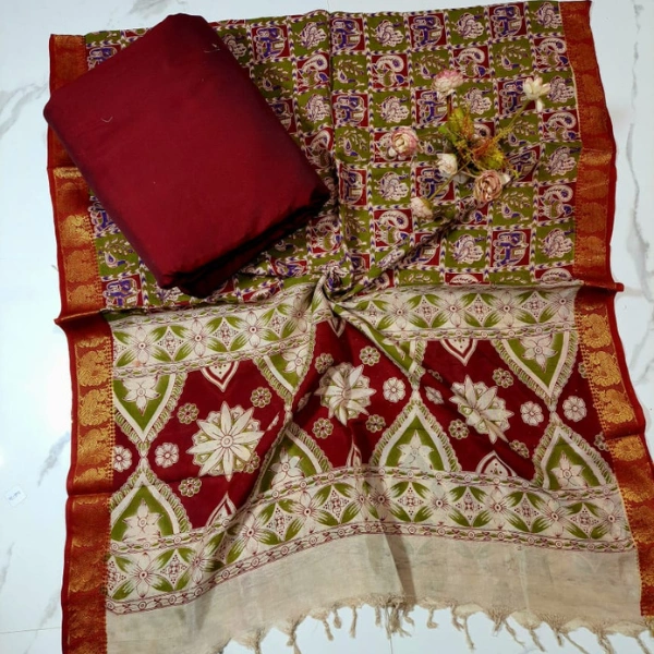Kalamkari Silk Dupatta Set